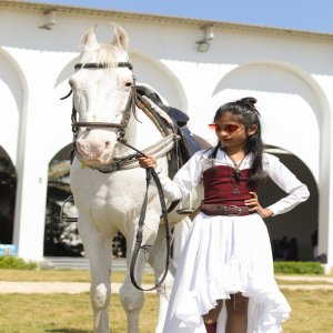 Model posing for photoshoot